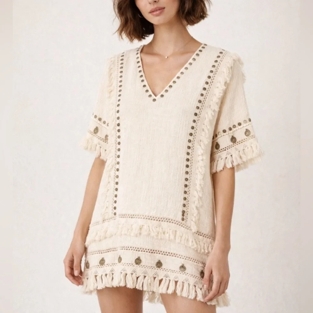 cream gypsy dress $320 SPELL & GYPSY Margarita Crochet Dress Ivory Cream Size S AU 8 - 10 / US 4